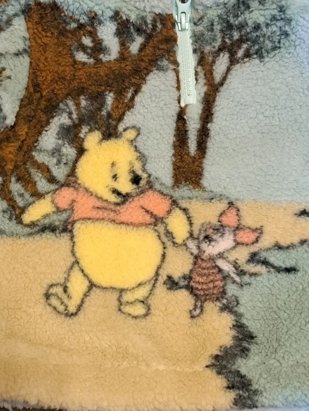 Disney Winnie the Pooh Sherpa 100 Acre Woods Piglet 3/4 Zip Jacket Top Coat 3T
